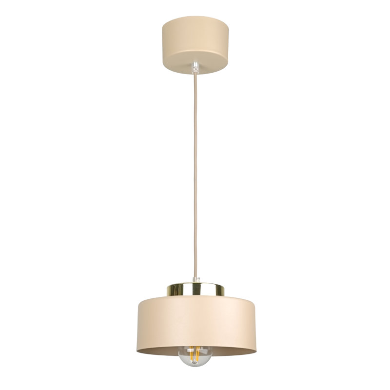 1 - Light Drum Pendant, Beige