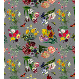 Royal Delft Floral Metallic Wallpaper Roll