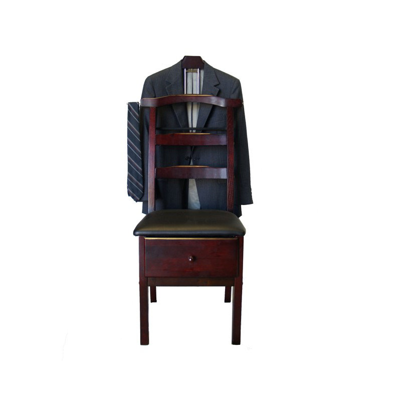 Solid Wood Freestanding Valet Stand, Mahogany