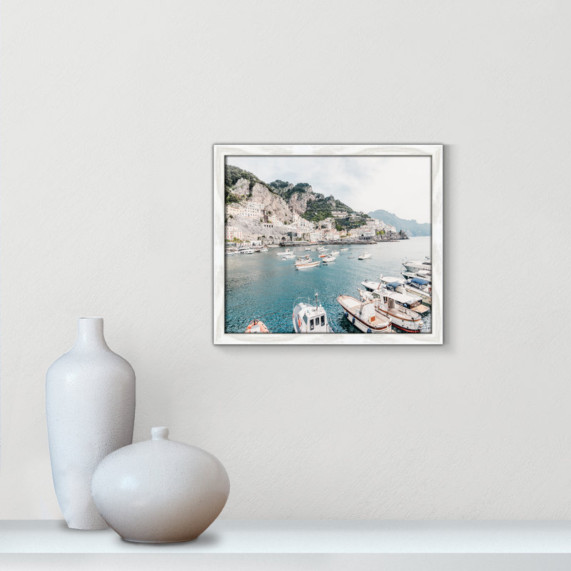 Imprimé Amalfi , L 15 po x H 13 po, Grain de bois blanc, Impression encadrée