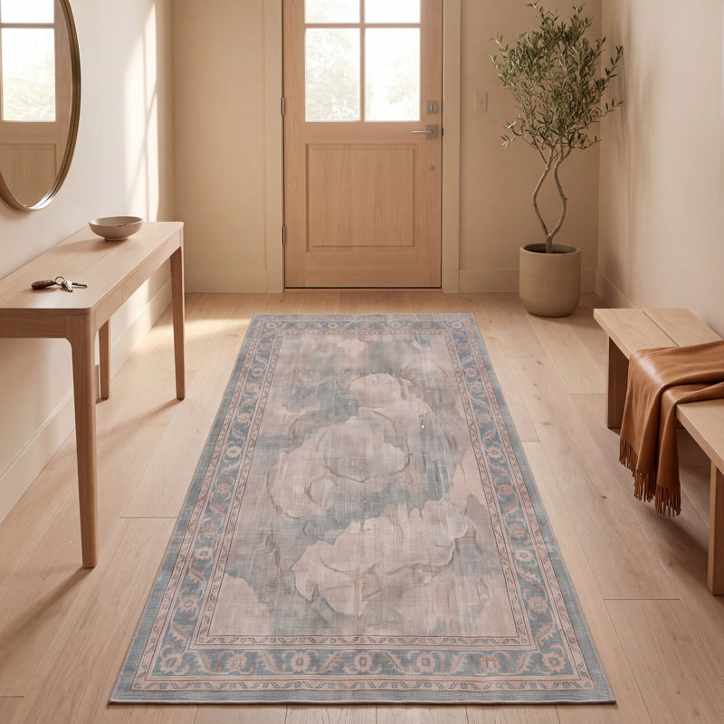Tapis Delta moderne à poils courts, effet vieilli, aquarelle abstraite, turquoise, beige, gris, brun, blanc, lavable à la machine, antidérapant, pour l'intérieur et l'extérieur, adapté aux animaux domestiques, idéal pour le salon, la chambre, la salle à manger, l'entrée, le couloir, le bureau