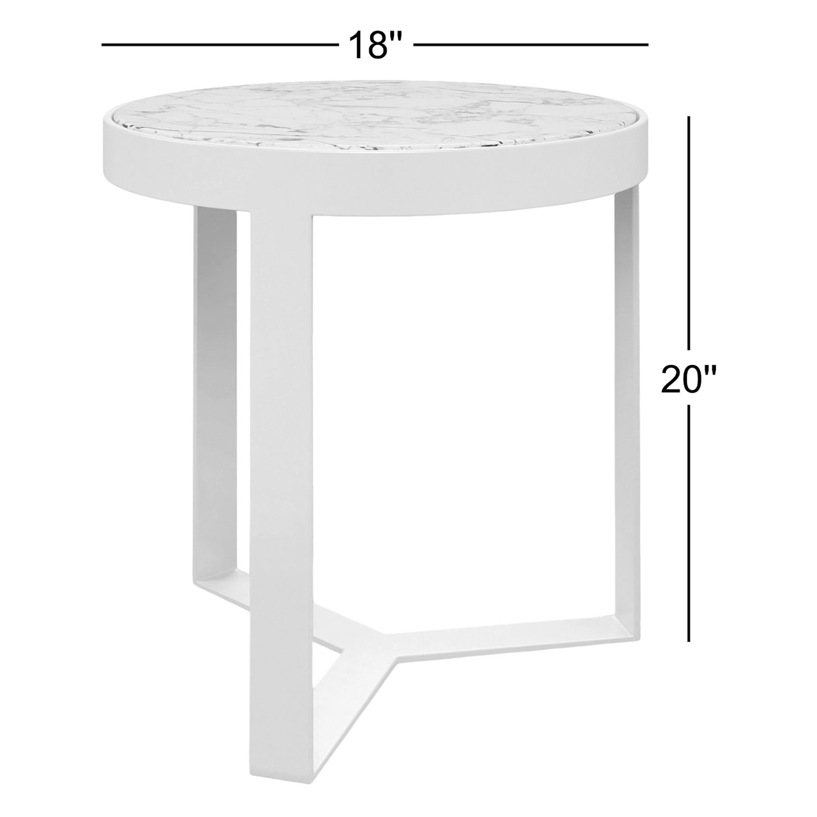 Megara 18'' Marble Outdoor Side Table