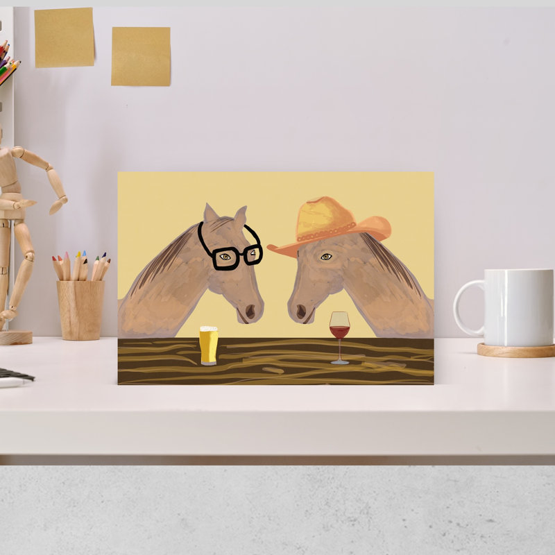 Art mural cheval fantaisiste Happy Hour