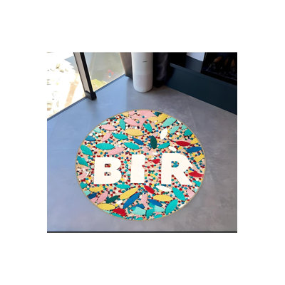 Tapis multicolore à motifs abstraits créatifs lavables à la machine