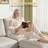 97" Modular Sectional Sofa, L-shaped Couch With Movable Ottoman, Comfy Corduroy Couch With Spring Cushion-1352472280
