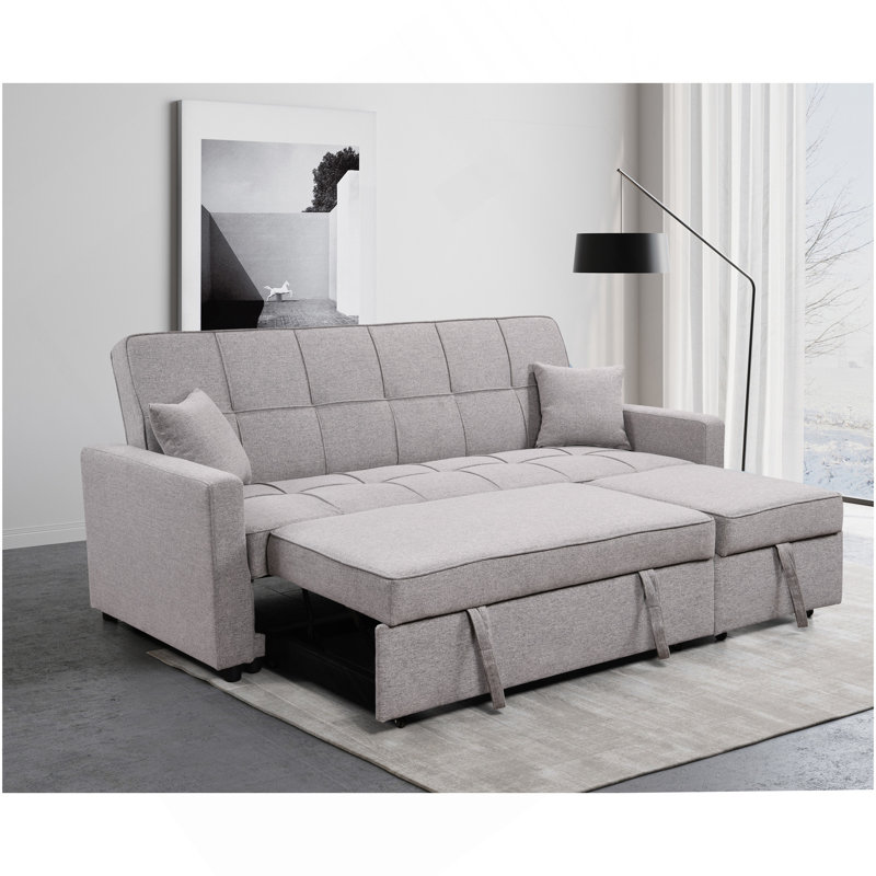 Canapé-lit surdimensionné de 83 po avec canapé-lit escamotable surdimensionné et dossier réglable, canapé convertible 3 places et canapé-lit convertible pour la maison, gris clair