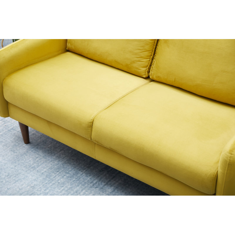 Abdur-Rasheed 58'' Velvet Loveseat, Goldenrod Velvet