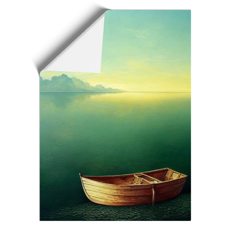 Boat on the Ocean Watercolour No.1 - Wall Art, Paper, 42cm H x 29.7cm W, No Matte