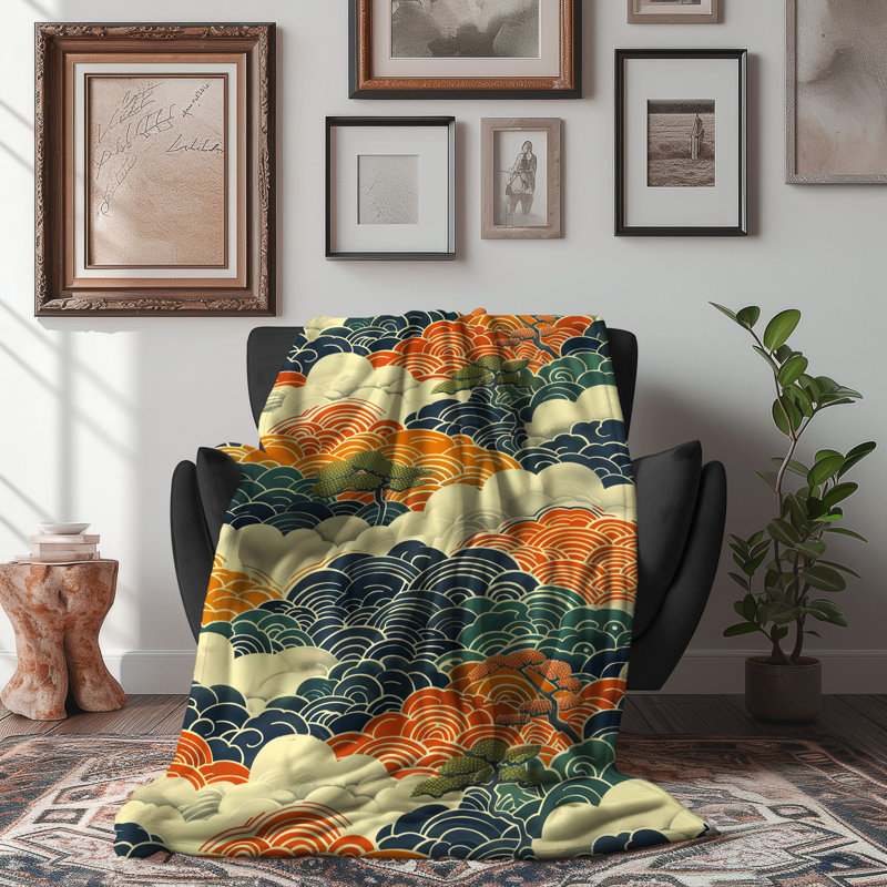 Couverture Harmonious Zen Blossoms, Grand lit