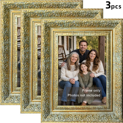 Antique Gold 3 PCS 11" x 14" Modern Classic Picture Frame with Home Accent Finish