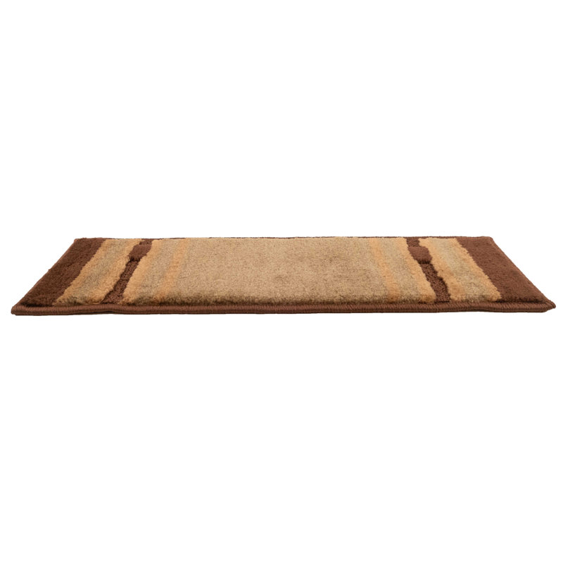 Tapis d'escalier en polypropylène / oléfine lavables à la machine sur mesure, Beige, Tapis de couloir 7,5 po x 26 po