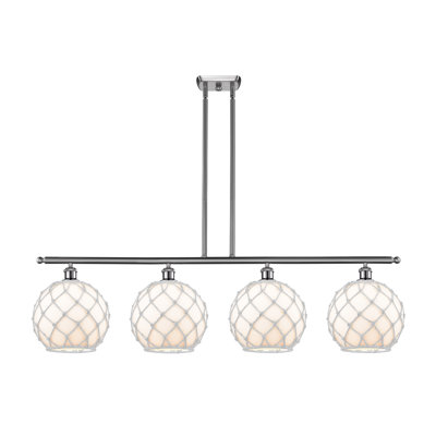Luminaire suspendu linéaire à 4 lumières pour îlot de cuisine Hilderbrand