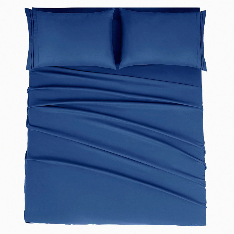Luxury Comfort 1800 Queen Sheet Set - Hypoallergenic Deep Pocket Bedding with Pillowcases - Wrinkle Resistant Navy Sheets - Breathable & Fade Resistant - 4 Piece Set