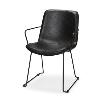 Fauteuil rembourré noir Nivens