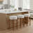 Ragio Mid-Century Modern Rubberwood Upholstered Barstools With Footrest Support-119636994