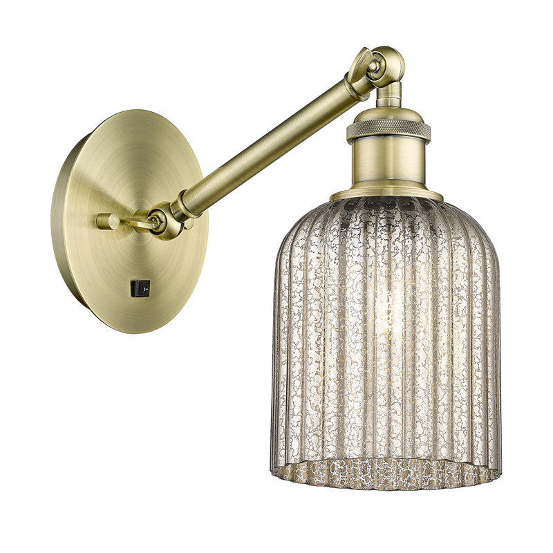 Fiennes Armed Sconce, Polished Chrome, Mercury
