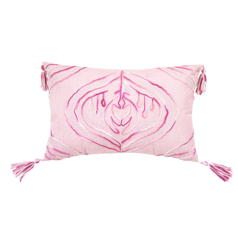 Coussin décoratif en polyester 13 po x 20 po avec fermeture à glissière 13 po x 20 po, Rose