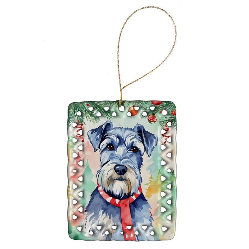 Ornement en porcelaine de Noël Schnauzer, Schnauzer 3628