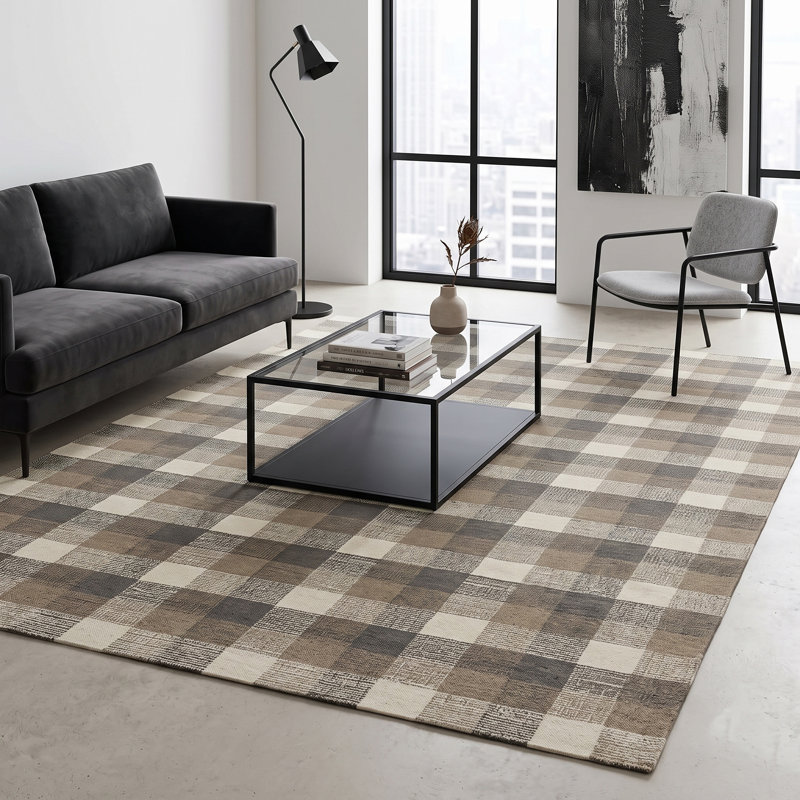Tapis kaki en laine touffeté à la main Ashleigh, Rectangle 5 pi x 7 pi 6 po