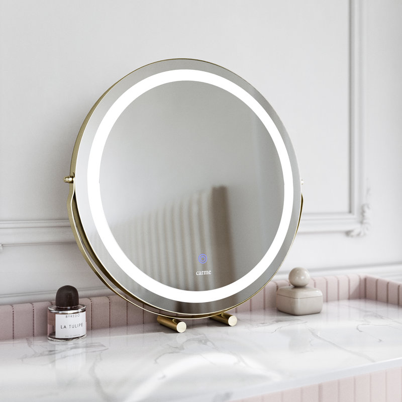 Zara Touch Sensor LED Light Mirror, Gold, 53 cm x 50 cm