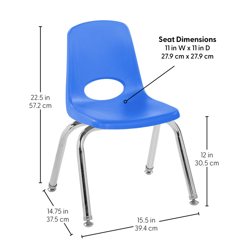 Chaise de classe empilable, Bleu