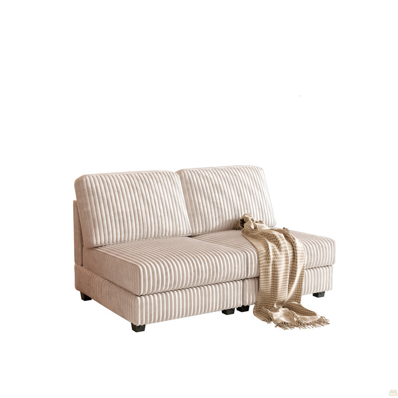 Canapé à deux places, 33.46" H x 59.06" W x 35.5" D, Beige