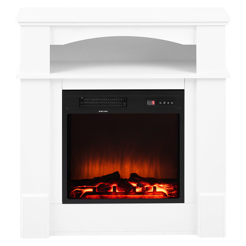 Foyer électrique autoportant 1500W 5120Btu avec flammes réalistes, minuterie, télécommande, pour chambre à coucher, blanc 3320Btu 33 pouces, réglable en 3D