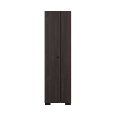 Armoire de rangement Kingnston pour balais, produits de nettoyage et rangement - Noyer
