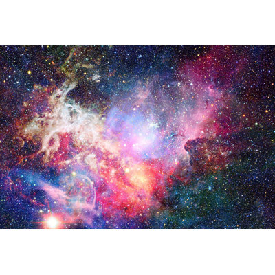 Removable Nebula Space Watercolor Galaxy 10' L x 197" W Peel and Stick Wallpaper Roll