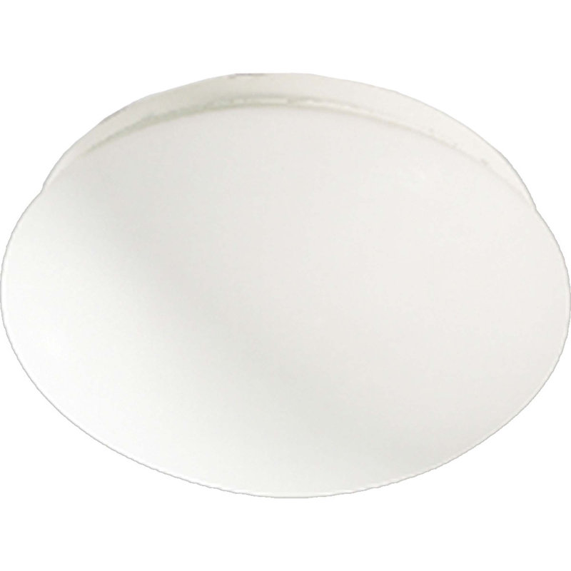 1-Light Fluorescent Indoor or Outdoor White Bath or Vanity Convertible Mini Semi-Flush Mount Ceiling Fixture, Wall Mount, or Wall Sconce with White Round Oval Circle Half Semi Sphere Glass Shade