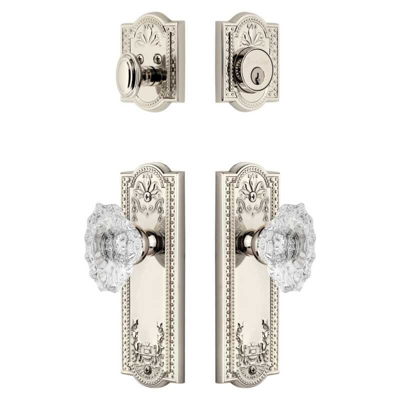 Ensemble de portes d'entrée Grandeur Parthenon, 2.375", Nickel poli