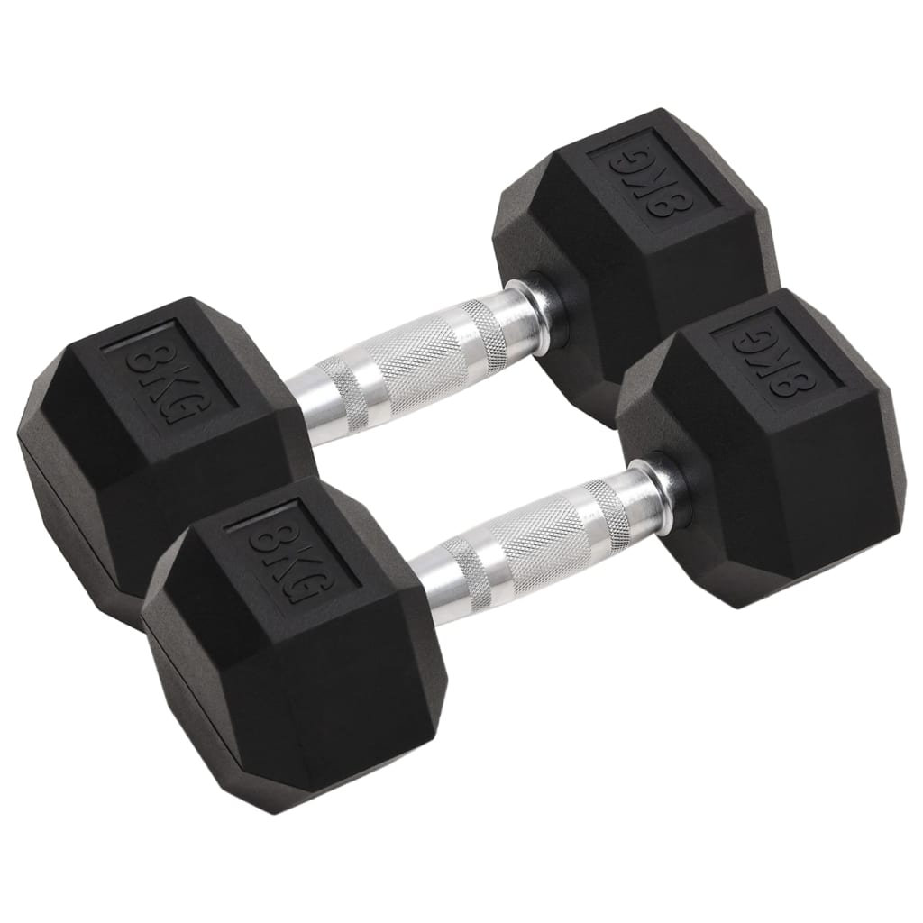 Vidaxl (2X 8 Kg) Dumbbell Cast Iron Hex Dumbbell Free Weight Plate Fitness Multi Models - Image 2