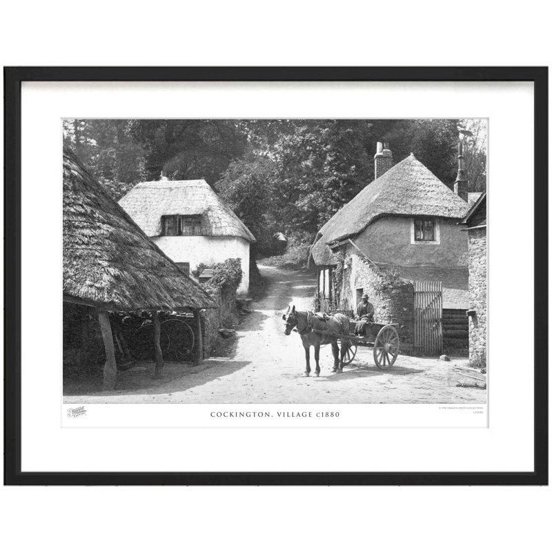 Cockington, Village C1880 - Single Picture Frame Print, 40cm H x 50cm W x 2.3cm D