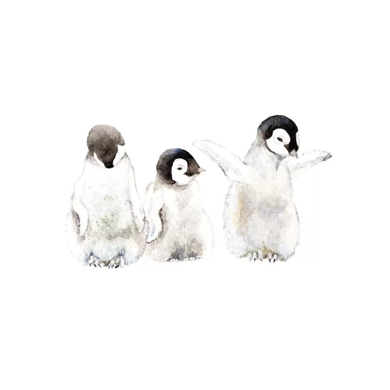 Penguin Chicks by Wandering Laur - Wrapped Canvas Painting, 30.48 cm H x 30.48 cm W