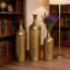 Ensemble de 3 vases cylindriques en métal doré à la feuille, 82 cm (32,3 pouces), décoration intérieure
