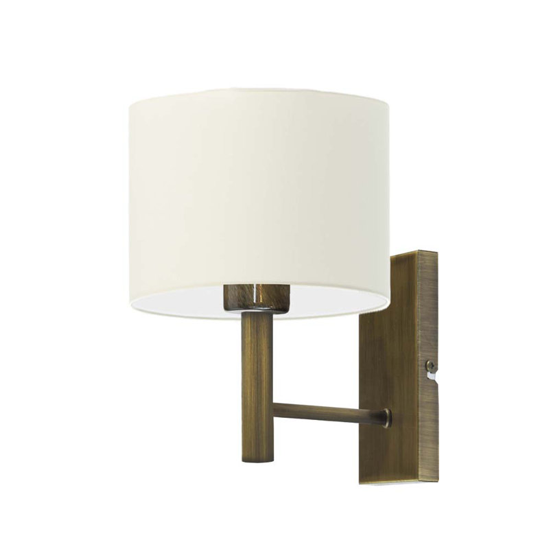 Awez Steel Armed Sconce, Antique Gold, Ecru