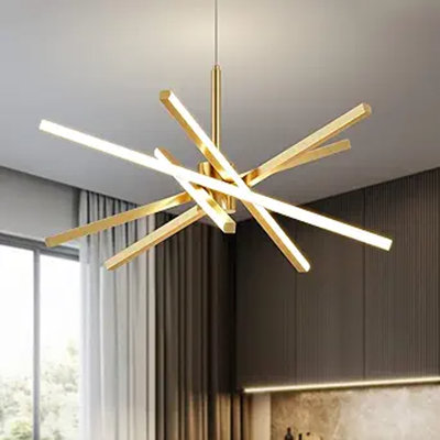 Modern 31.5" Sputnik LED Chandelier 82W Dimmable Pendant Light with Remote Control for Dining Room, Living Room, Kitchen, and Bedroom Ceiling Fixture