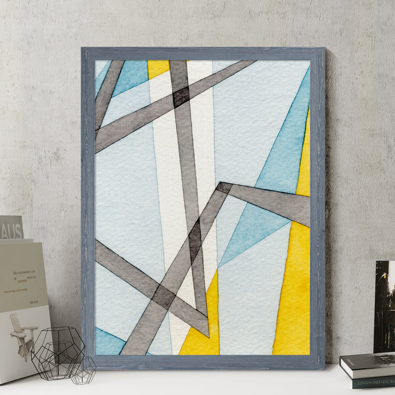« convergeing angles ii » par paul cezanne-image-cadre de dessin, H 30 po x l 22 po x P 1,25 po, Cadre de toile gris
