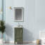 Meuble-lavabo compact vert avec lavabo, fabrication en bois massif pour les salles de bain modernes