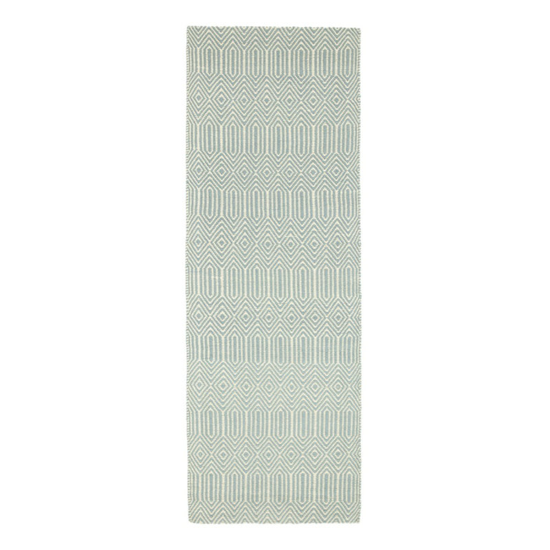 Teal Handmade Modern Wool Easy To Clean Geometric Rug For Dining Room Bedroom And Living Room, Rectangle 100 x 150cm