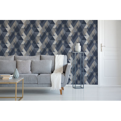 Sublime Navy Decadence Diamond Wallpaper