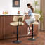 Tabourets de bar pivotants à hauteur réglable avec repose-pieds et dossier incurvé à coussin épais (ensemble de 3)-49774868