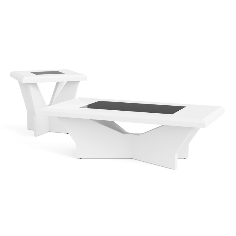 Ensemble de tables basses 2 pièces Bandur, Blanc