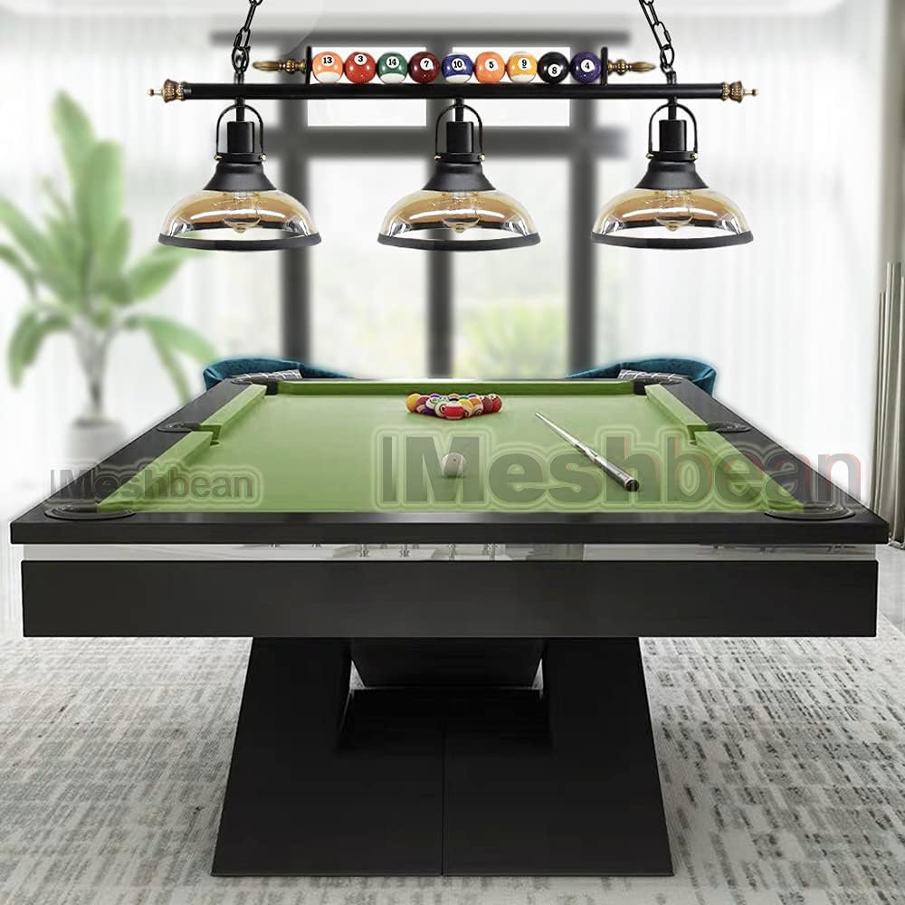 Co-t Professional Billiard Pendant Lamp With 3 Glass Shades \u0026 Metal Balls  Design - Dimmable Game Room Ceiling Lighting For 7-8Ft Pool Tables | Wayfair, image size:1000x1000