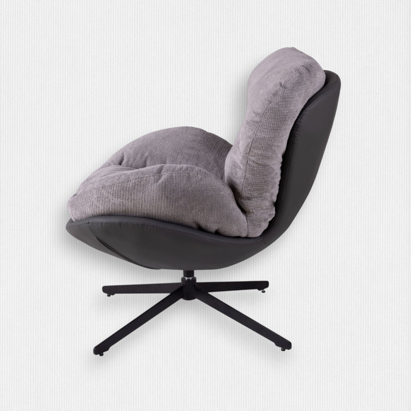 Fauteuil d'appoint pivotant à 360 ° en chenille, Chenille gris pâle