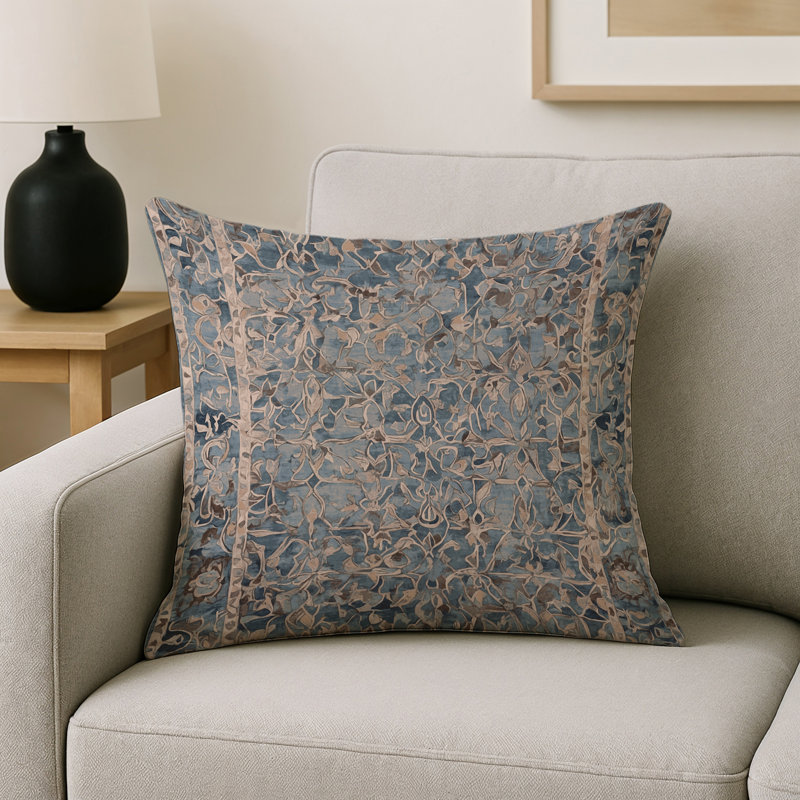 Coussin décoratif intérieur et extérieur Modern, Gris abstrait 93, Carré 20 po