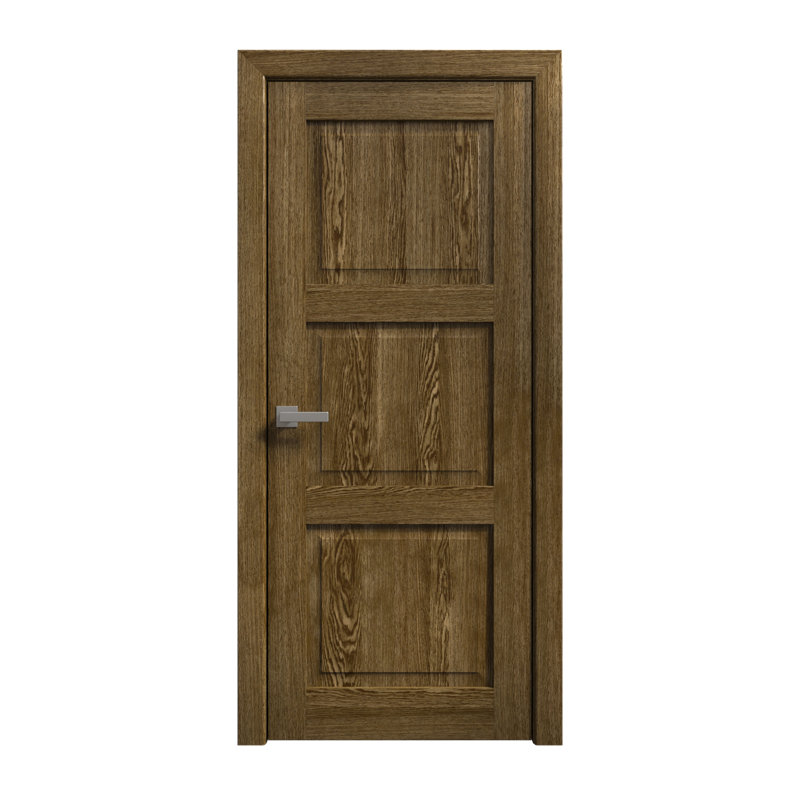Porte intérieure française pleine 24 x 80 pouces Ego 5010 Chêne Marbre Panneau simple Cadre Poignée Salle de bain Chambre Portes modernes