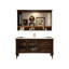Meuble-lavabo sur pied en bois d'hévéa vert de 120 cm avec miroir-1659770277
