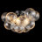 Ahona 3 - Light Dimmable Semi Flush Mount With 13 Swirled Glass Globe Bubble Ball-831789706