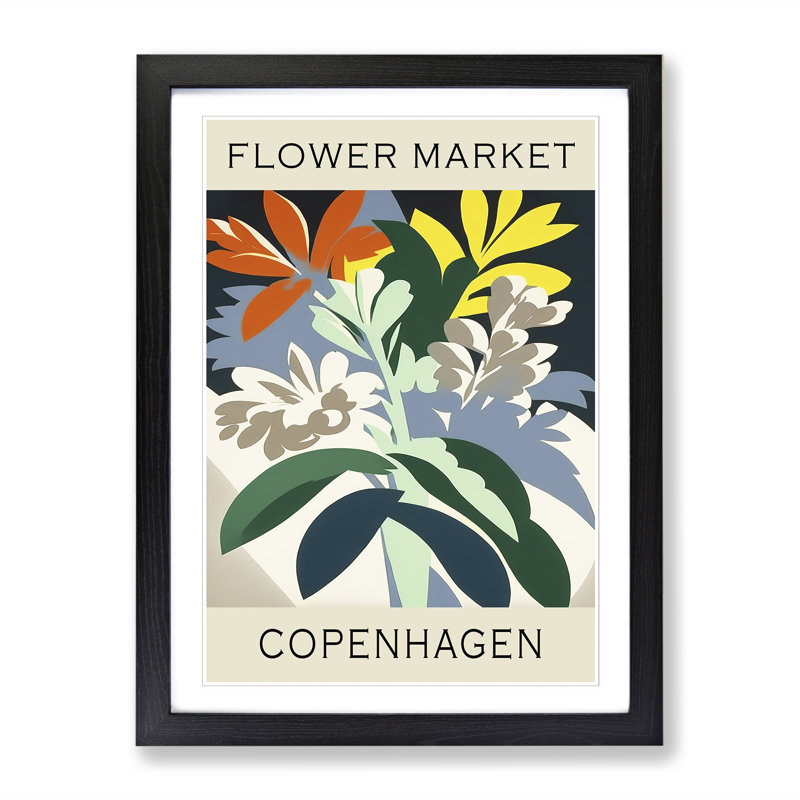 Copenhagen Flower Market Exhibition No.5 - Single Picture Frame Print on Wood, 64cm H x 46cm W x 2cm D